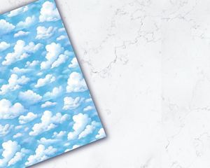 Watercolour clouds and sky, seamless watercolor texture, digital pattern paper, printable art, scrapbooking paper, instant download