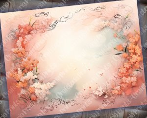 Watercolor Coral Background Digital Junk Journal Paper, Pink Soft Journal Pages, Invitations, Planners, Journaling, Junk Journals