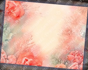 Watercolor Coral Background Digital Junk Journal Paper, Pink Soft Journal Pages, Invitations, Planners, Journaling, Junk Journals