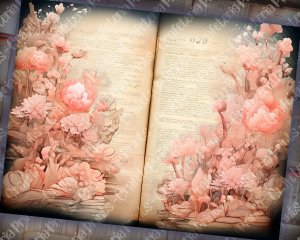 Coral Watercolor Scrapbook Pages | Digital Junk Journal Paper | Soft Pink Background | Perfect for Invitations, Planners, Journaling