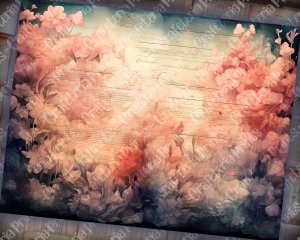 Coral Watercolor Scrapbook Pages | Digital Junk Journal Paper | Soft Pink Background | Perfect for Invitations, Planners, Journaling