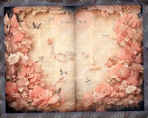 Coral Watercolor Scrapbook Pages | Digital Junk Journal Paper | Soft Pink Background | Perfect for Invitations, Planners, Journaling