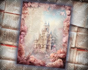 18 papers | Crystal Princess Fantasy World Scrapbooking Kit | Shabby Chic Ephemera | Vivid Colors | Printable Pages | Junk Journal Kit