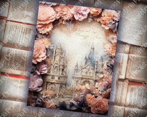 18 papers | Crystal Princess Fantasy World Scrapbooking Kit | Shabby Chic Ephemera, Vivid Colors, Printable Pages, Junk Journal Kit