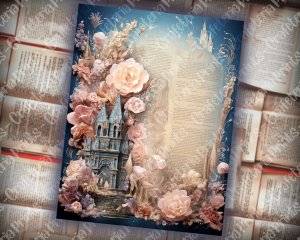 18 papers | Crystal Princess Fantasy World Scrapbooking Kit | Shabby Chic Ephemera, Vivid Colors, Printable Pages, Junk Journal Kit