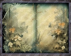 22 Pages of Cursed Ocean Haunted Underwater Collage Under The Sea Scrapbooking Background in Muted Colors, Shabby Chic Ephemera