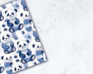 Watercolor Cartoon Cute Pandas Digital Pattern Paper - Seamless Texture for Crafts, Scrapbooking, Printables, and DIY Projects