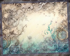 20 Pages of Deep Waters Background Digital Junk Journal Kit Underwater Paper, Shabby Chic Ephemera for Scrapbooking, Invitations