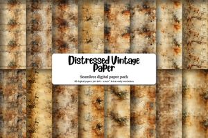 Rustic Vintage Stained Digital Paper with Distressed Texture | Antique Paper Design | Brown Background for Scrapbooking, Crafts