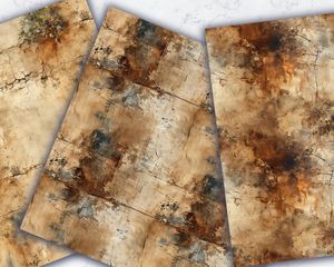 Rustic Vintage Stained Digital Paper with Distressed Texture | Antique Paper Design | Brown Background for Scrapbooking, Crafts