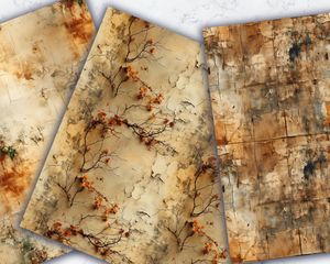 Rustic Vintage Stained Digital Paper with Distressed Texture | Antique Paper Design | Brown Background for Scrapbooking, Crafts