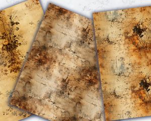 Rustic Vintage Stained Digital Paper with Distressed Texture | Antique Paper Design | Brown Background for Scrapbooking, Crafts