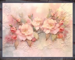 16 papers | Dusty Roses Scrapbooking Kit | Printable Pages with Intricate Illustrations and Pastel Colors | Shabby Chic Journaling Kit