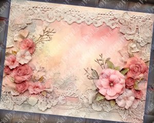 Dusty Roses Vintage Lace Digital Junk Journal Background | Printable Collage Kit for Scrapbooking, Invitations & Digital Planners