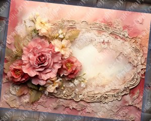 Dusty Roses Vintage Lace Digital Junk Journal Background - Collage Printable, Digital Kit for Scrapbooking, Invitations, Planners