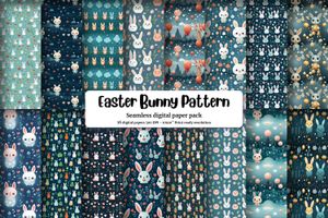 Bunny Loves You Easter Spring Seamless Repeat Pattern, Printable Digital Paper, Bunny Backgrounds, Light Solid Texture, Empty Space