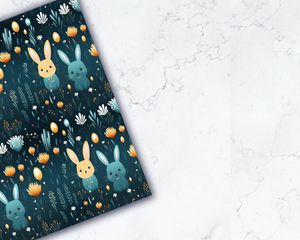 Bunny Loves You Easter Spring Seamless Repeat Pattern, Printable Digital Paper, Bunny Backgrounds, Light Solid Texture, Empty Space