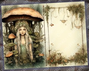 Elf World Digital Junk Journal Kit, Fantasy Elf Forest Collage Printable, Digital Elf Kit, Forest Elf Theme Digital Junk Journal Paper