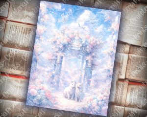 UTOPIA Magical Enchanted Dreamy Delicate Soft Fragile Scrapbook Pages, Utopic Ethereal Celestial Divine Serene, Perfect for Invitations