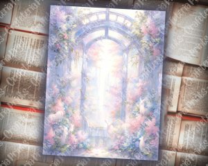 UTOPIA Magical Enchanted Dreamy Delicate Soft Fragile Scrapbook Pages, Utopic Ethereal Celestial Divine Serene, Perfect for Invitations