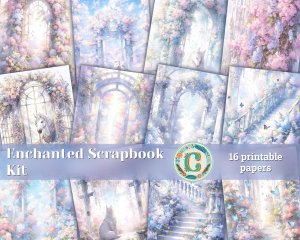 UTOPIA Magical Enchanted Dreamy Delicate Soft Fragile Scrapbook Pages, Utopic Ethereal Celestial Divine Serene, Perfect for Invitations