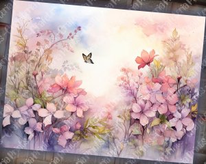 Watercolor Ethereal Garden Junk Journal Background, Enchanted Garden Collage Printable, Digital Junk Journal, Nature Journal Paper