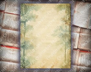 12 Papers | Fairy Tale Forest Vintage Scrapbooking Kit | Invitations, Journaling, Junk Journals | Watercolor Style, Shabby Chic