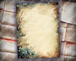 12 Papers | Fairy Tale Forest Vintage Scrapbooking Kit | Invitations, Journaling, Junk Journals | Watercolor Style, Shabby Chic