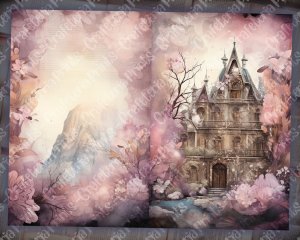 12 papers | Fairy Tale Crystal Princess Fantasy World Scrapbooking Kit | Shabby Chic Ephemera | Printable Pages | Junk Journal Kit