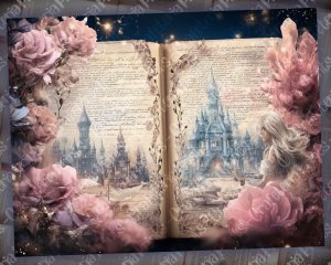 16 papers | Fairy Tale Crystal Princess Fantasy World Scrapbooking Kit | Shabby Chic Ephemera | Printable Pages, Junk Journal Supplies