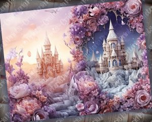 18 papers | Fairy Tale Crystal Princess Fantasy World Scrapbooking Kit & Printable Pages | Shabby Chic Ephemera, Vivid Colors