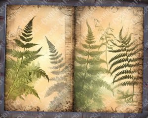 Basic Fern Digital Paper for Junk Journals, Botanical Background, Forest Junk Journal Paper, Printable Digital Kit, Perfect for Invitations