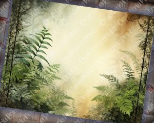 Basic Fern Digital Paper for Junk Journals, Botanical Background, Forest Junk Journal Paper, Printable Digital Kit, Perfect for Invitations