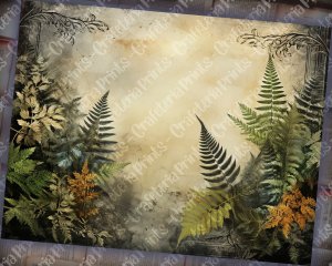 Basic Fern Digital Paper for Junk Journals, Botanical Background, Forest Digital Kit, Printable Scrapbook Pages, Deep Forest Vibe