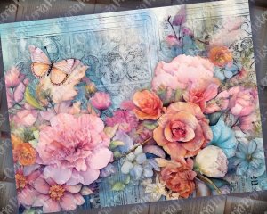 20 Pages of Floral Collage Background, Vivid Colors, Shabby Chic Ephemera for Scrapbooking, Invitations, Digital Planners, Journaling