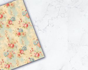 Country Cottage Floral Digital Pattern Paper, Vintage Shabby Chic Seamless Texture for Scrapbooking, Crafting, and Card Making