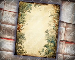 12 papers | Vintage Floral Scrapbooking Papers | Shabby Chic Printable Pages | Watercolor Background | Invitations, Journaling