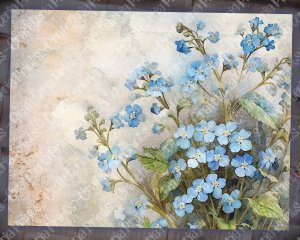 Fairy Tale Watercolor Forget-me-nots Junk Journal Background | Floral Nature Journal Paper | Digital Planner | Invitations | Muted Colors