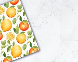 Cartoon Orange and Lemon Digital Paper Set with Seamless Texture Patterns - Fun Fruit Clipart for Digital Scrapbooking and Crafts