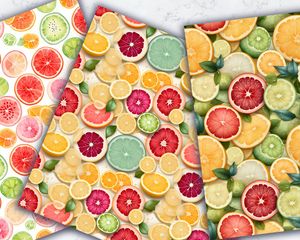 Colorful Fruit Slices Digital Paper - Seamless Texture for DIY Crafts, Scrapbooking, and Printing - Instant Download - Summer Fruit Pattern