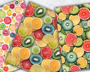 Colorful Fruit Slices Digital Paper - Seamless Texture for DIY Crafts, Scrapbooking, and Printing - Instant Download - Summer Fruit Pattern