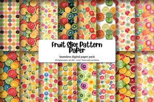 Colorful Fruit Slices Digital Pattern Paper, Seamless Texture for Scrapbooking and Crafts, Instant Download, Commercial Use, Printable Paper