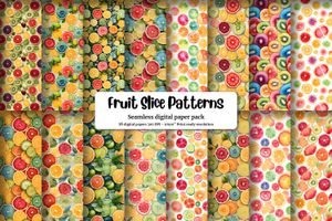 Colorful Fruit Slices Digital Paper - Seamless Pattern for Crafts and Scrapbooking - Instant Download - Commercial Use Allowed