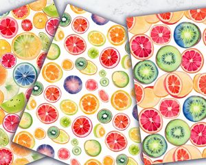 Fruit Slices Digital Paper Pattern - High Quality Seamless Texture for Scrapbooking, Crafts, and Design Projects - Instant Download