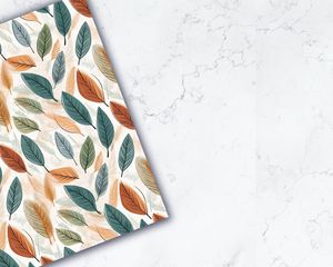 Nature-inspired Gentle Leaf Digital Paper, watercolor illustration style, minimalistic line art with limited colors, perfect for crafts