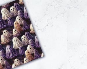 Halloween Cute Ghost seamless pattern, Spooky background design, Digital pattern paper for crafts, Ghost themed seamless texture