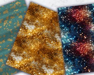 Set of 12 Glitter Texture Digital Paper Seamless Patterns - Sparkling Glitter Backgrounds for Crafts, Scrapbooking, and Design Projects