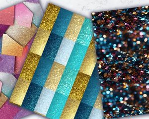 Set of 12 Glitter Texture Digital Paper Seamless Patterns for Scrapbooking, Crafts, and Design Projects - Instant Download Available