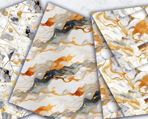 Marble Texture Gold Elements Digital Paper Pack with Seamless Patterns | Instant Download | High-Quality Designs for Scrapbooking, Crafting