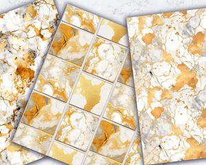 Marble Texture Gold Elements Digital Paper Pack for Crafts, Scrapbooking, and Design Projects - Seamless Patterns, Instant Download